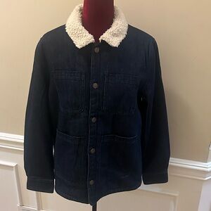 United By Blue Navy Jacket with Cream Sherpa Collar